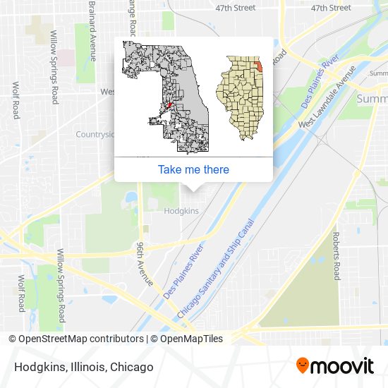 Mapa de Hodgkins, Illinois