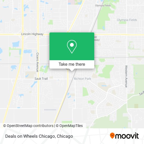 Mapa de Deals on Wheels Chicago