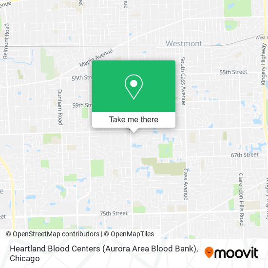 Mapa de Heartland Blood Centers (Aurora Area Blood Bank)