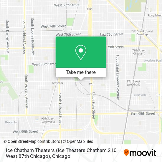 Ice Chatham Theaters (Ice Theaters Chatham 210 West 87th Chicago) map