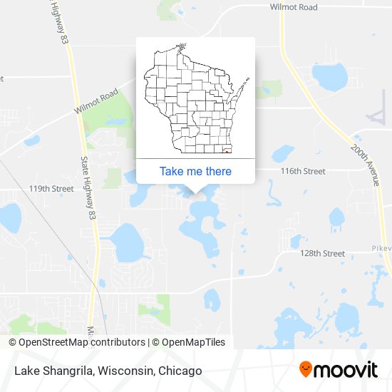 Lake Shangrila, Wisconsin map