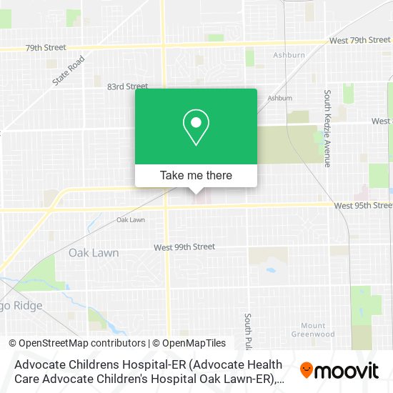 Advocate Childrens Hospital-ER (Advocate Health Care Advocate Children's Hospital Oak Lawn-ER) map