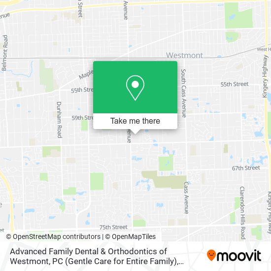 Mapa de Advanced Family Dental & Orthodontics of Westmont, PC (Gentle Care for Entire Family)