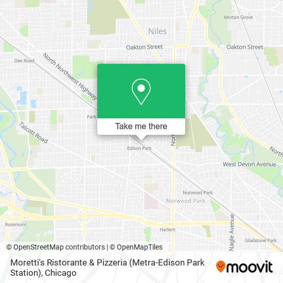 Mapa de Moretti's Ristorante & Pizzeria (Metra-Edison Park Station)