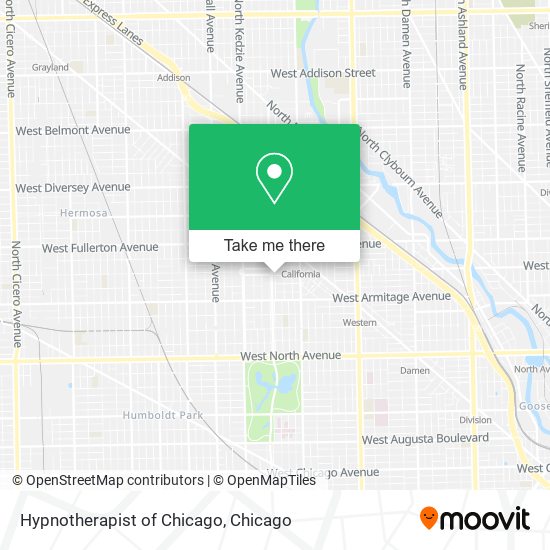 Hypnotherapist of Chicago map