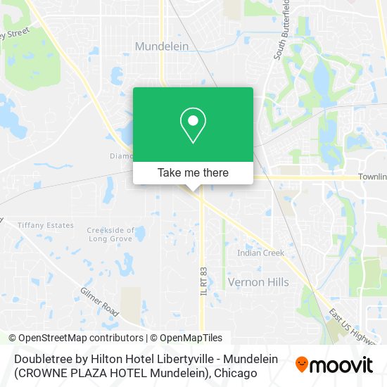 Mapa de Doubletree by Hilton Hotel Libertyville - Mundelein (CROWNE PLAZA HOTEL Mundelein)