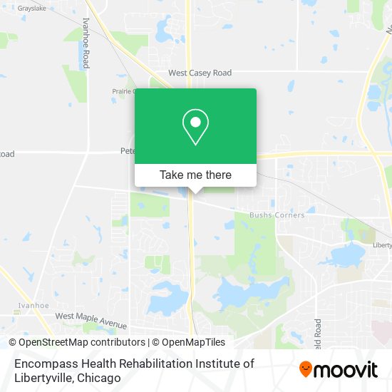 Mapa de Encompass Health Rehabilitation Institute of Libertyville