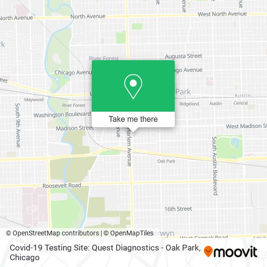 Covid-19 Testing Site: Quest Diagnostics - Oak Park map