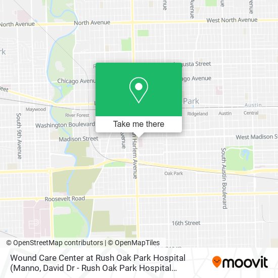 Mapa de Wound Care Center at Rush Oak Park Hospital