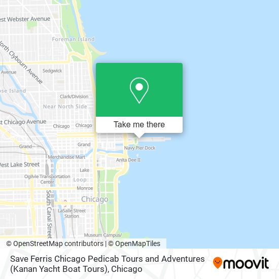 Save Ferris Chicago Pedicab Tours and Adventures (Kanan Yacht Boat Tours) map