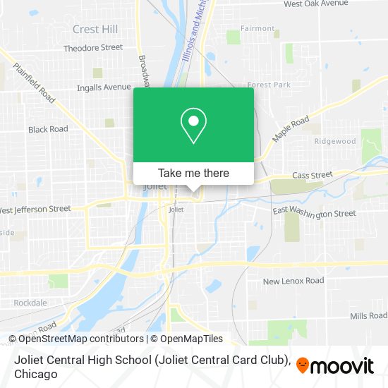 Joliet Central High School (Joliet Central Card Club) map