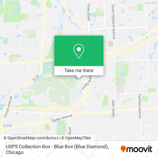 USPS Collection Box - Blue Box (Blue Diamond) map