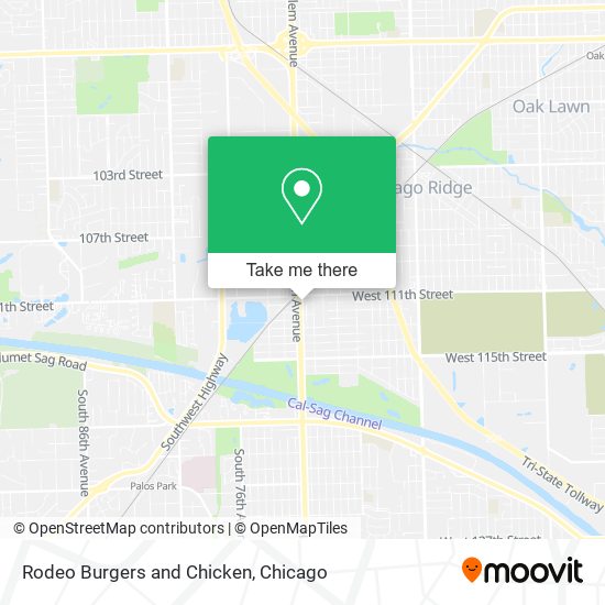 Rodeo Burgers and Chicken map