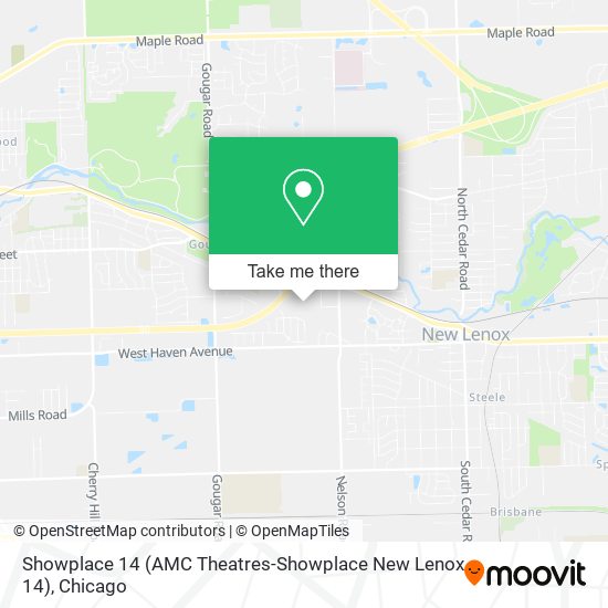 Mapa de Showplace 14 (AMC Theatres-Showplace New Lenox 14)