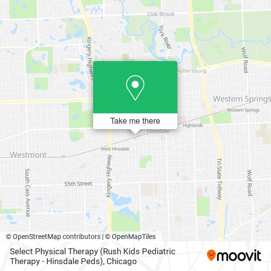 Mapa de Select Physical Therapy (Rush Kids Pediatric Therapy - Hinsdale Peds)