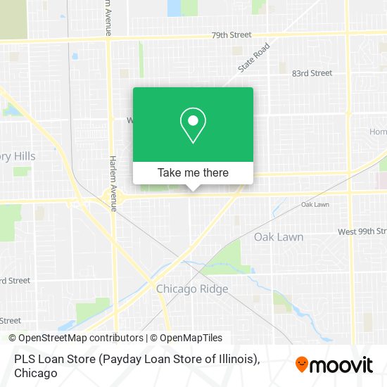 Mapa de PLS Loan Store (Payday Loan Store of Illinois)