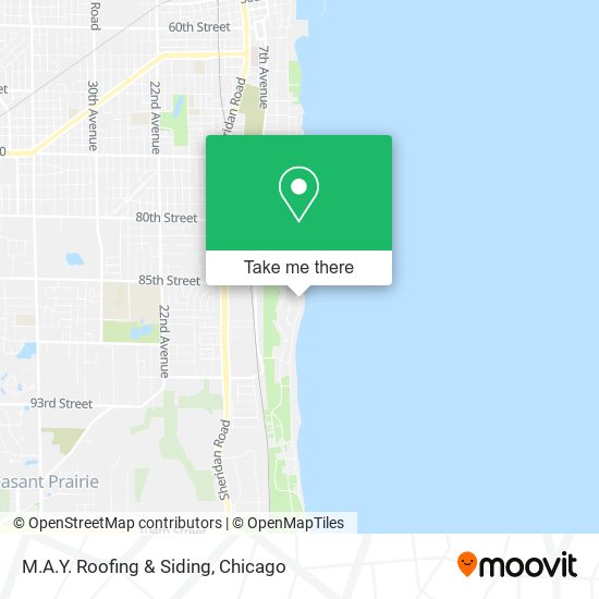 M.A.Y. Roofing & Siding map