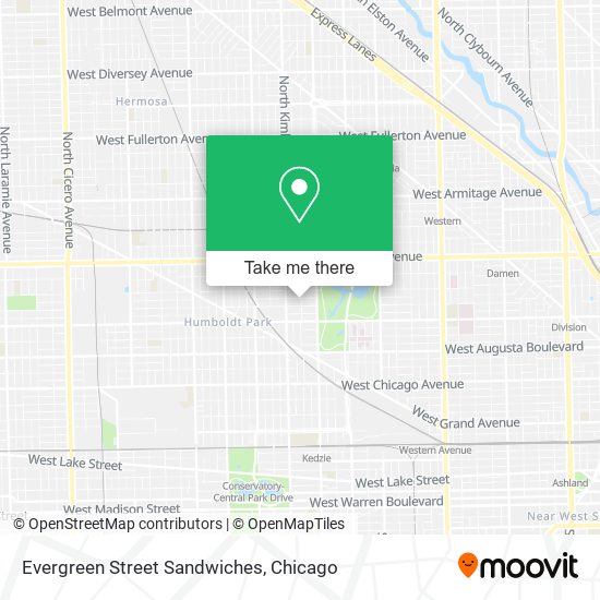 Evergreen Street Sandwiches map