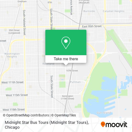 Midnight Star Bus Tours map
