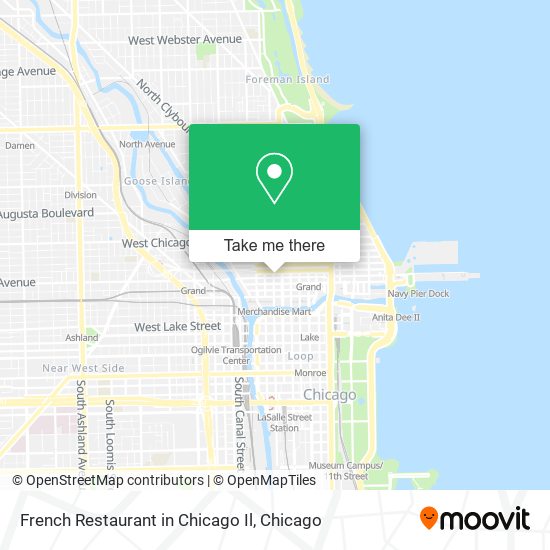 Mapa de French Restaurant in Chicago Il