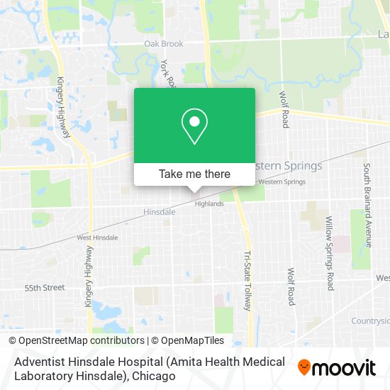 Adventist Hinsdale Hospital (Amita Health Medical Laboratory Hinsdale) map