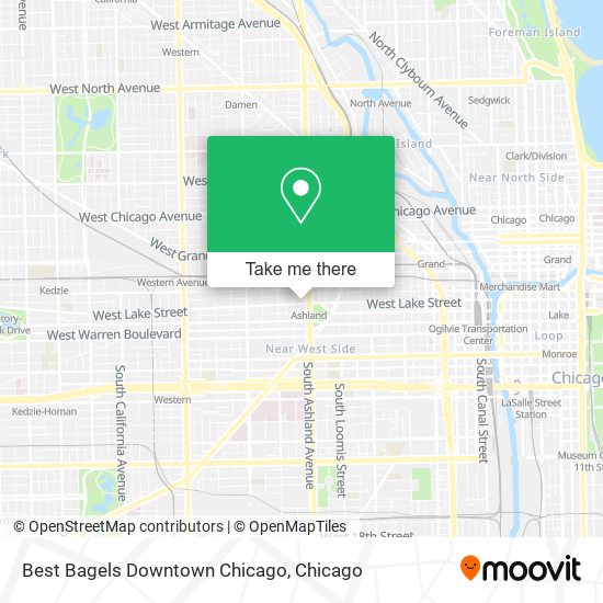 Mapa de Best Bagels Downtown Chicago