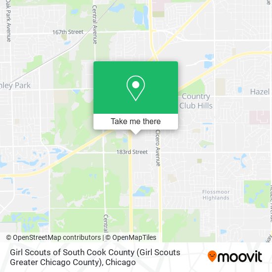 Girl Scouts of South Cook County (Girl Scouts Greater Chicago County) map