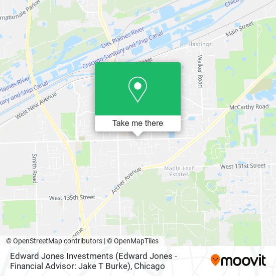 Mapa de Edward Jones Investments (Edward Jones - Financial Advisor: Jake T Burke)