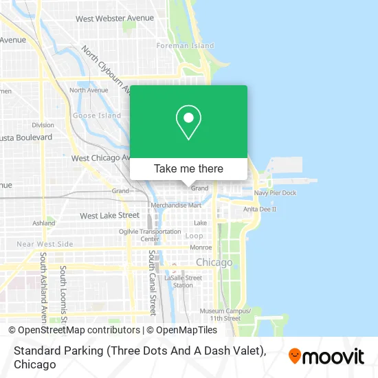 Standard Parking (Three Dots And A Dash Valet) map