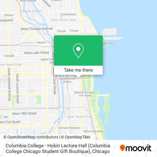 Columbia College - Hokin Lecture Hall (Columbia College Chicago Student Gift Boutique) map