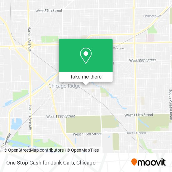 Mapa de One Stop Cash for Junk Cars