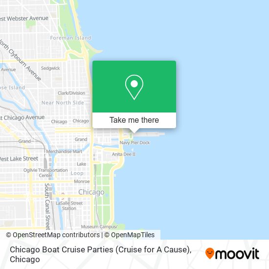 Mapa de Chicago Boat Cruise Parties (Cruise for A Cause)
