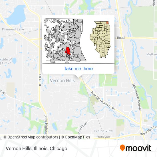Mapa de Vernon Hills, Illinois