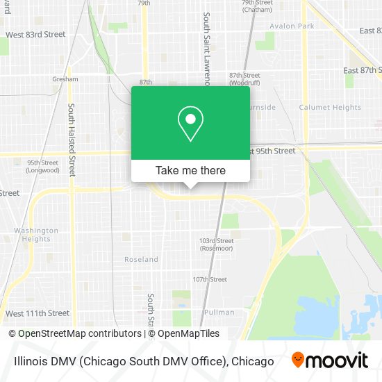 Mapa de Illinois DMV (Chicago South DMV Office)