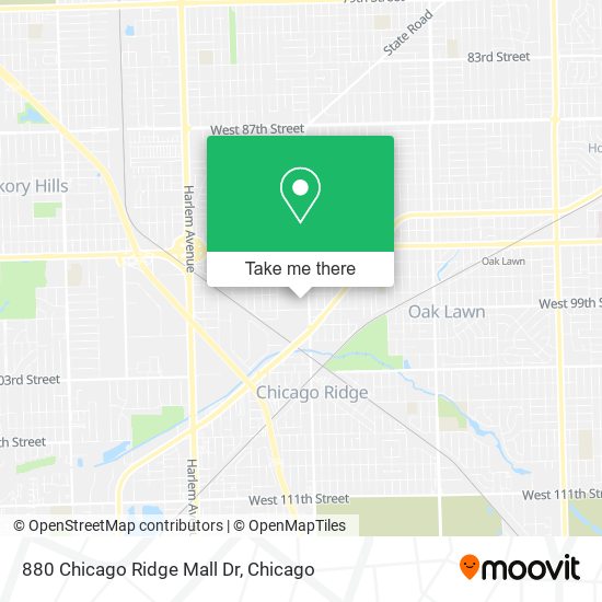 Mapa de 880 Chicago Ridge Mall Dr