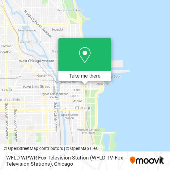 WFLD WPWR Fox Television Station (WFLD TV-Fox Television Stations) map