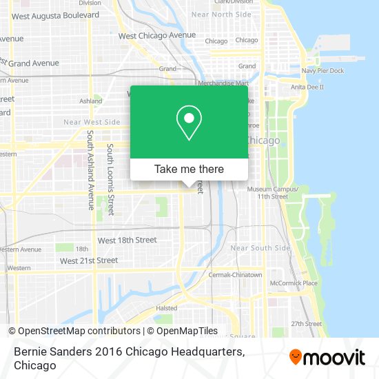 Bernie Sanders 2016 Chicago Headquarters map