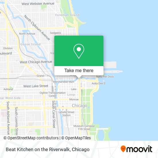 Beat Kitchen on the Riverwalk map