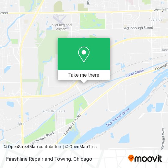 Finishline Repair and Towing map
