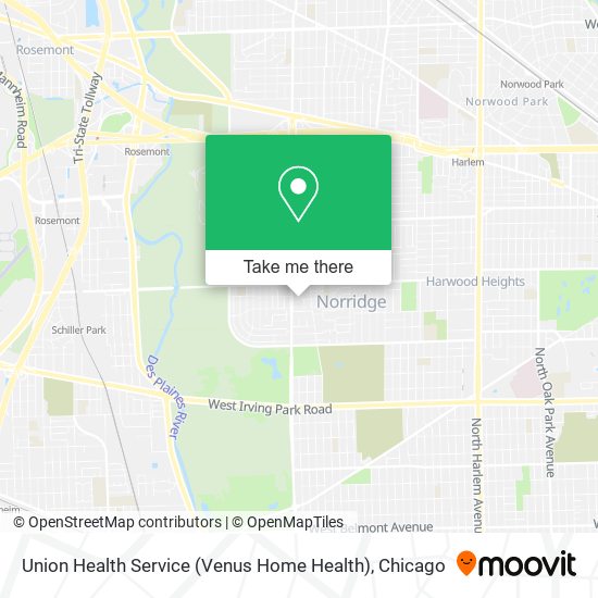 Mapa de Union Health Service (Venus Home Health)