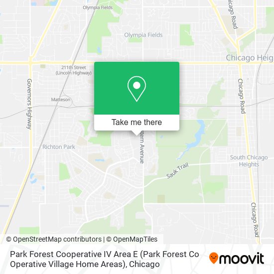Park Forest Cooperative IV Area E (Park Forest Co Operative Village Home Areas) map