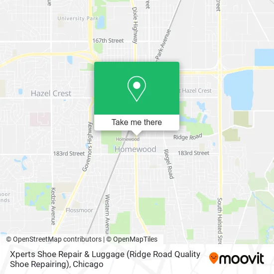 Xperts Shoe Repair & Luggage (Ridge Road Quality Shoe Repairing) map