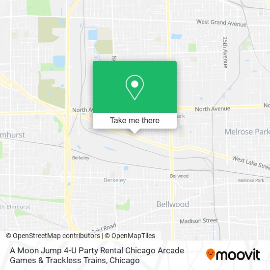 Mapa de A Moon Jump 4-U Party Rental Chicago Arcade Games & Trackless Trains