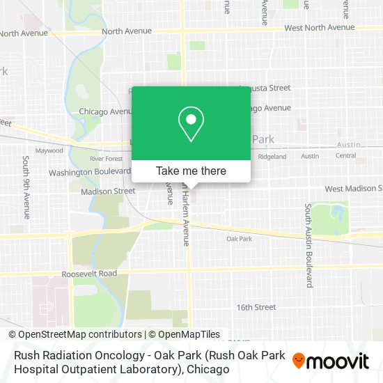 Rush Radiation Oncology - Oak Park (Rush Oak Park Hospital Outpatient Laboratory) map