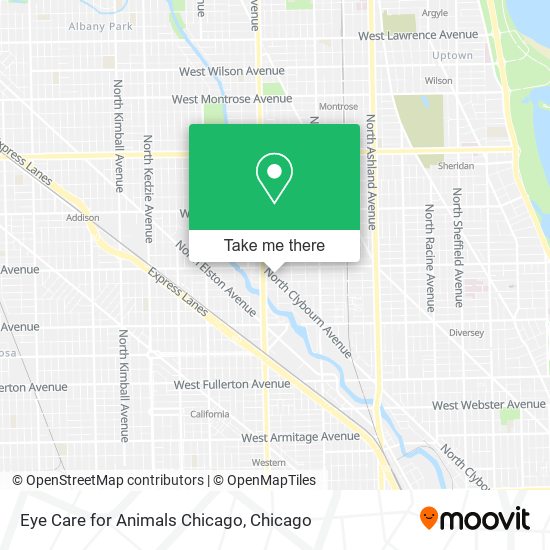 Mapa de Eye Care for Animals Chicago