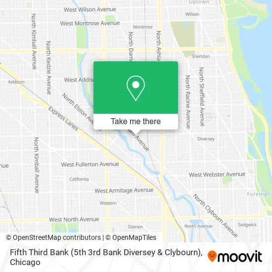 Fifth Third Bank (5th 3rd Bank Diversey & Clybourn) map