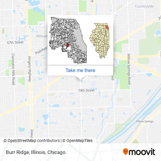 Mapa de Burr Ridge, Illinois