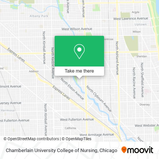 Chamberlain University College of Nursing map