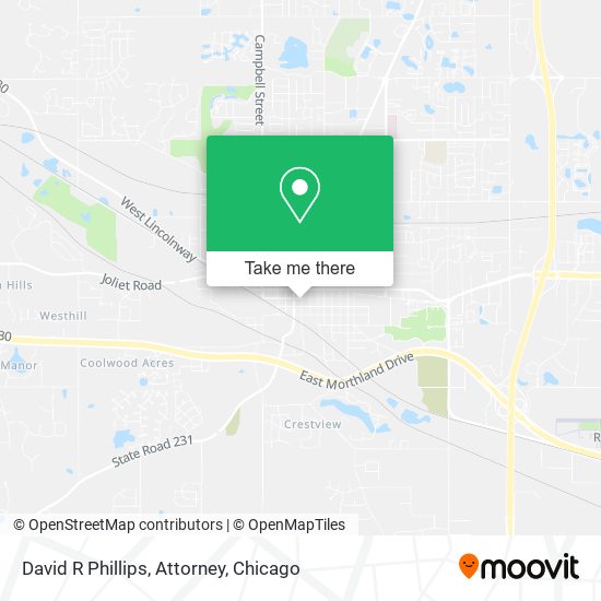 David R Phillips, Attorney map