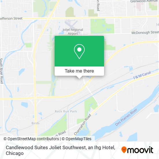 Mapa de Candlewood Suites Joliet Southwest, an Ihg Hotel